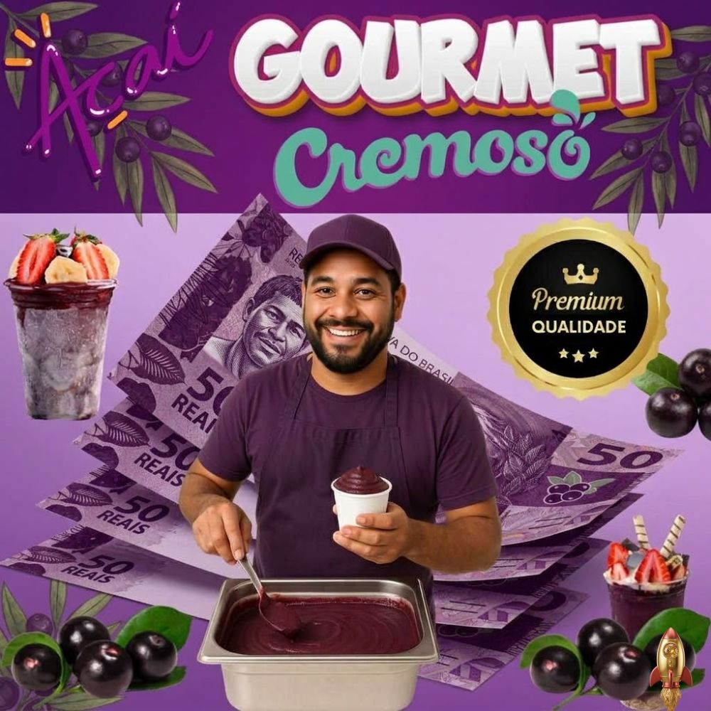Aluno aprendendo a montar barca de açaí gourmet em curso em vídeo passo a passo.