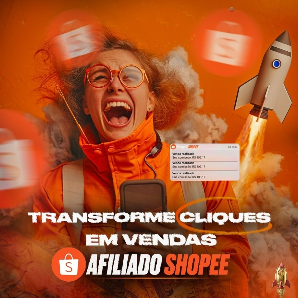 Interface do programa de afiliados Shopee com lucros e comissões em curso em vídeo para iniciantes.