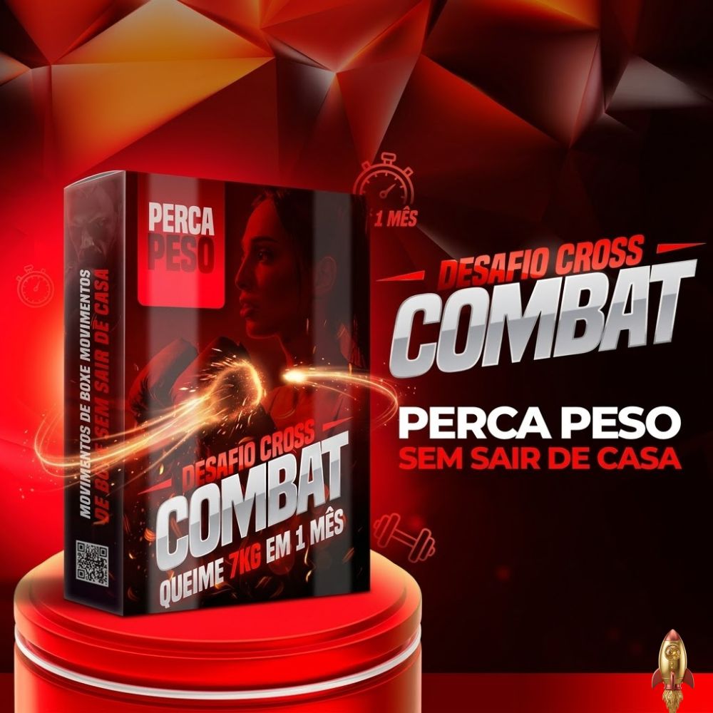 Movimentos de luta e exercícios funcionais para queima de gordura no curso em vídeo Cross Combat Perca Peso.