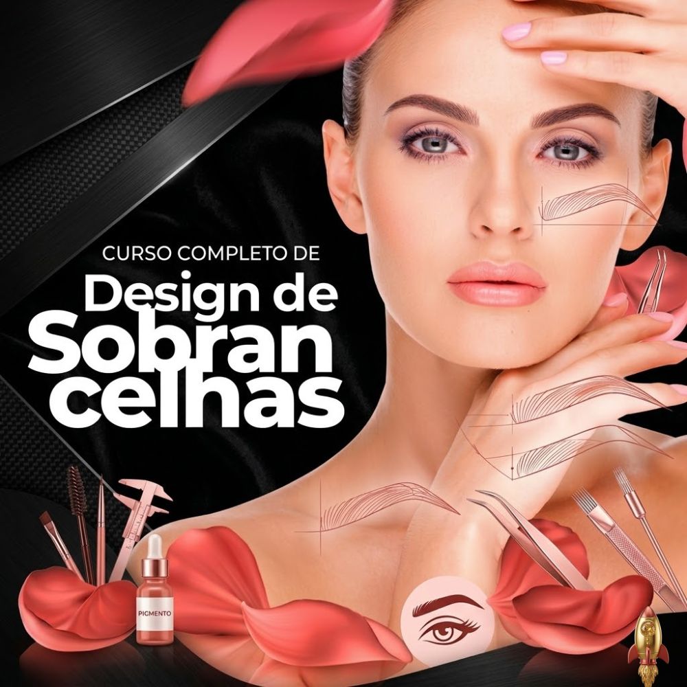 Procedimento de design de sobrancelhas com mapeamento facial em curso em vídeo profissional.