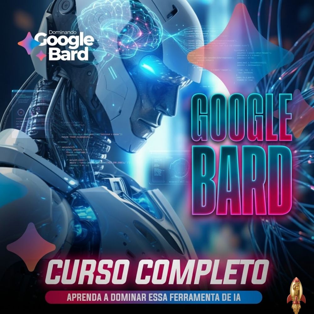 Interface da Inteligência Artificial Google Bard Gemini com exemplos de prompts em curso em vídeo.