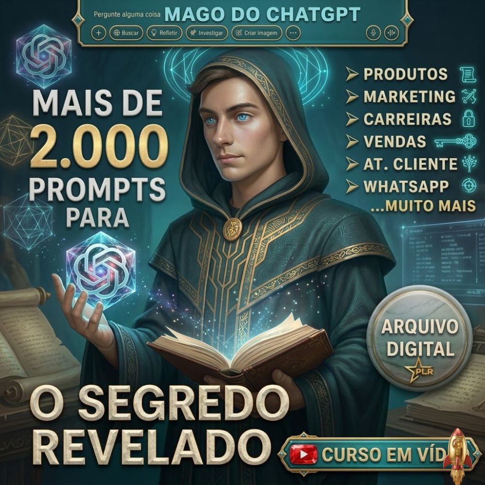 Engenharia de prompts avançada e comandos profissionais para Inteligência Artificial no curso Mago ChatGPT.